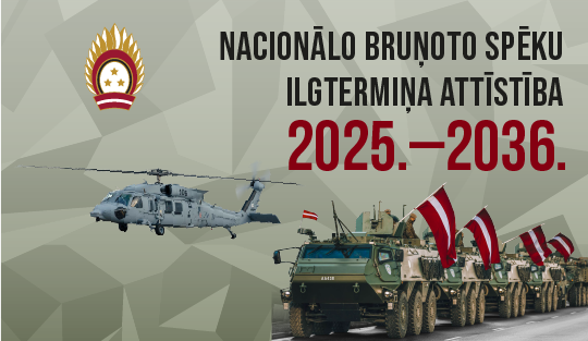 Baneris ar tekstu - Nacionālo bruņoto spēku ilgtermiņa attīstība 2025.-2036.