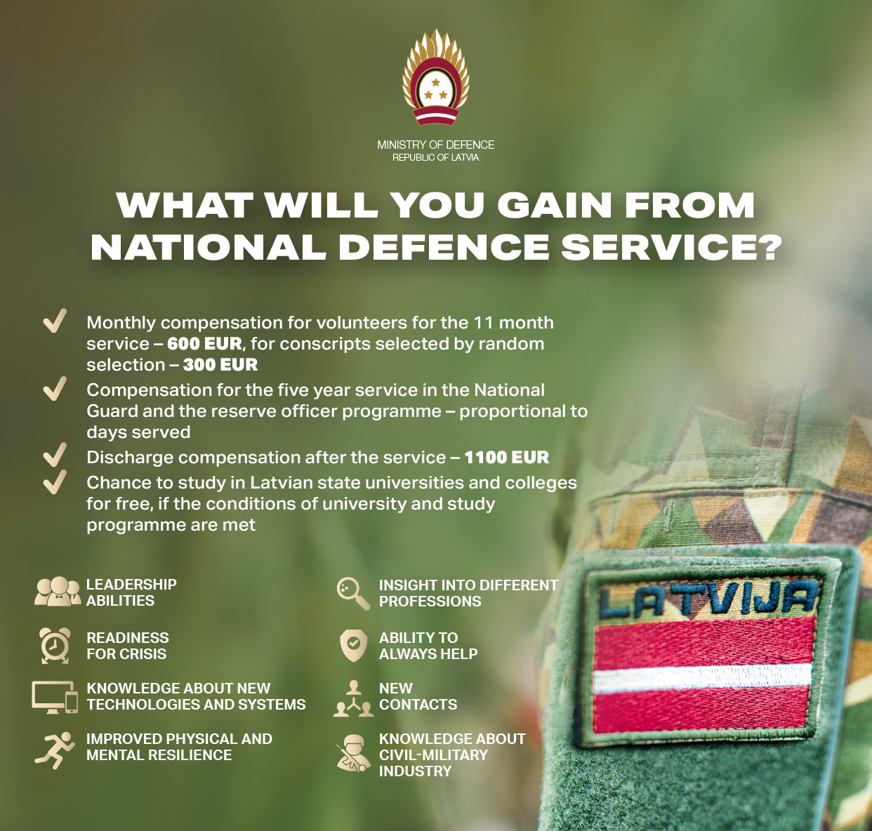 What will you gain from National Defence Service?